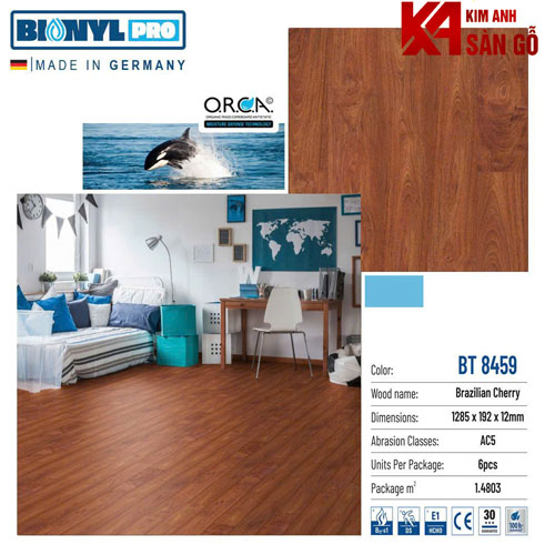 Sàn Gỗ Công Nghiệp Đức 12MM BINYL-8459